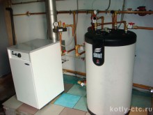 Котельная в муниципальном помещении: Газовый котел Saint-Roch BASIC GE 6, 39,5 кВт + водонагреватель ACV Smart Slew 160 (Бельгия)